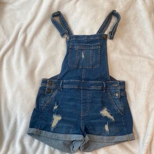 Blue Denim Short Overalls
